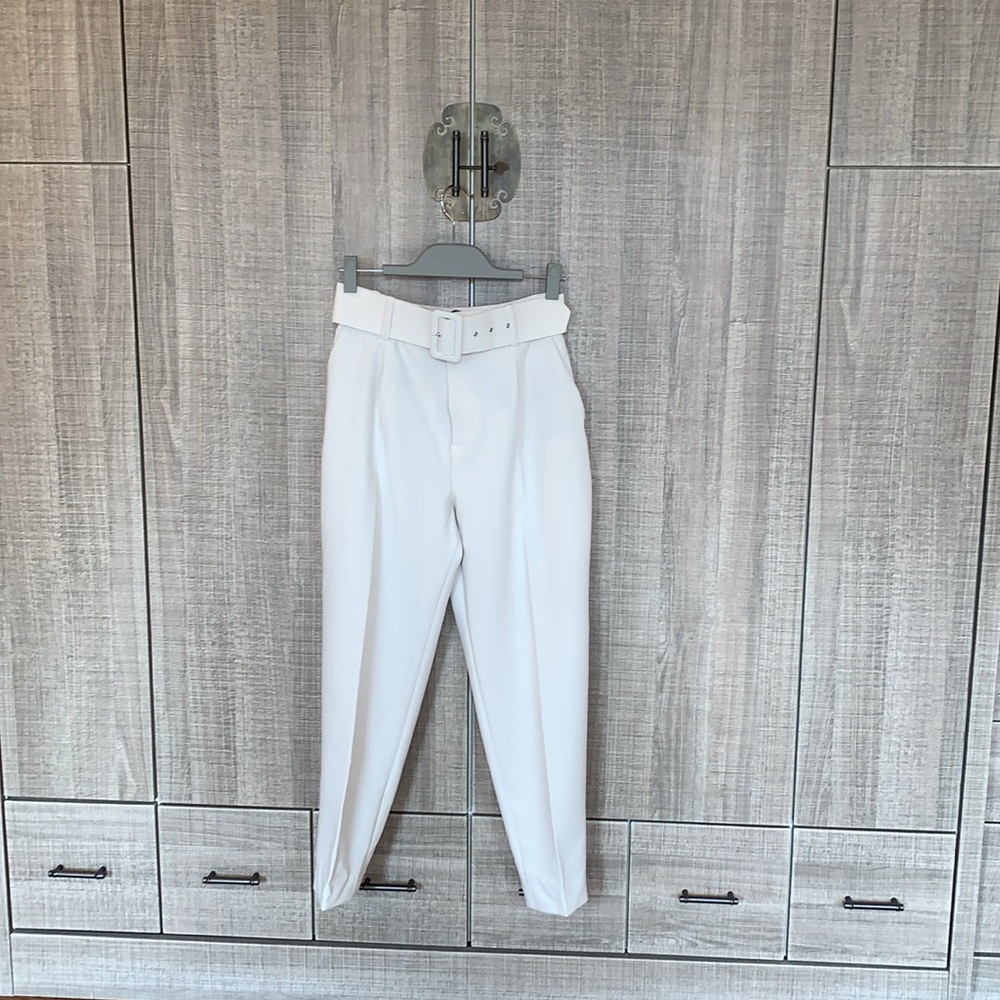 Zara‎ Trousers With Lined Belt